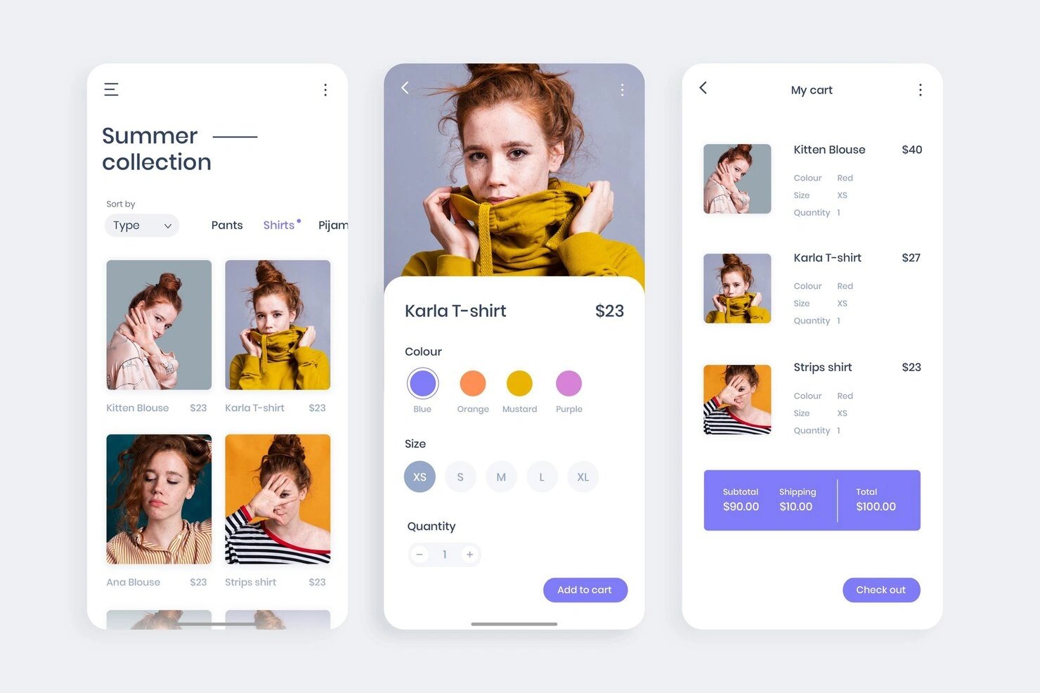 UI and UX wireframes and prototype screens for a digital product