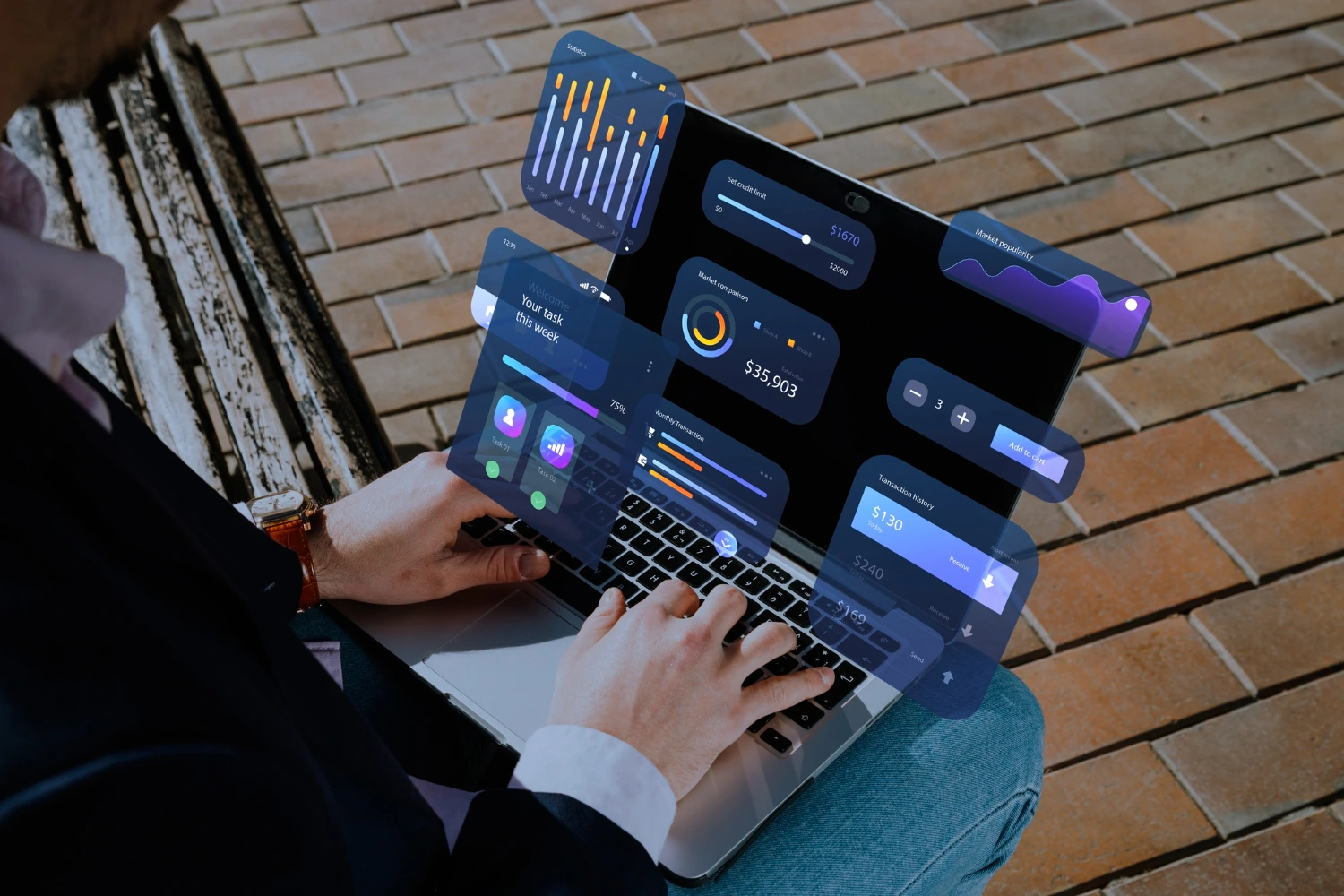 Custom web application dashboard tailored to a business workflow